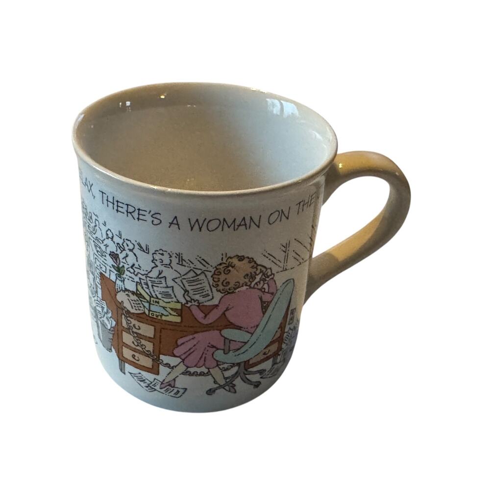 Vintage Hallmark Mug Mates Coffee Mug & Coaster A Woman’s Place 1986 Girl Power - Picture 4 of 9